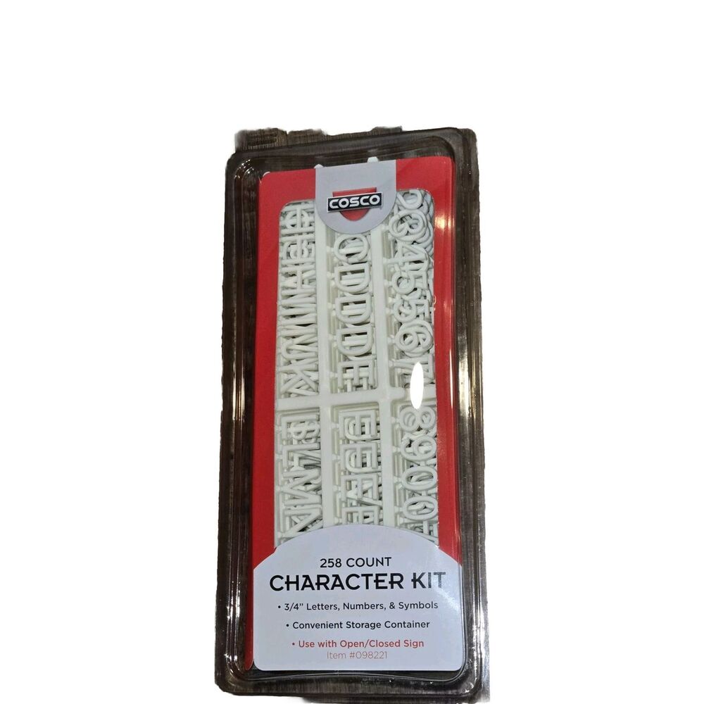COSCO Character Kit 258 Count Letters, Numbers & Symbols FOR OPEN CLOSED SIGN